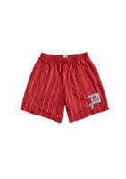 Pinstripe Mesh Shorts - Red