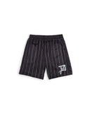 Pinstripe Mesh Shorts - Black