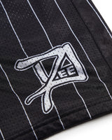 Pinstripe Mesh Shorts - Black